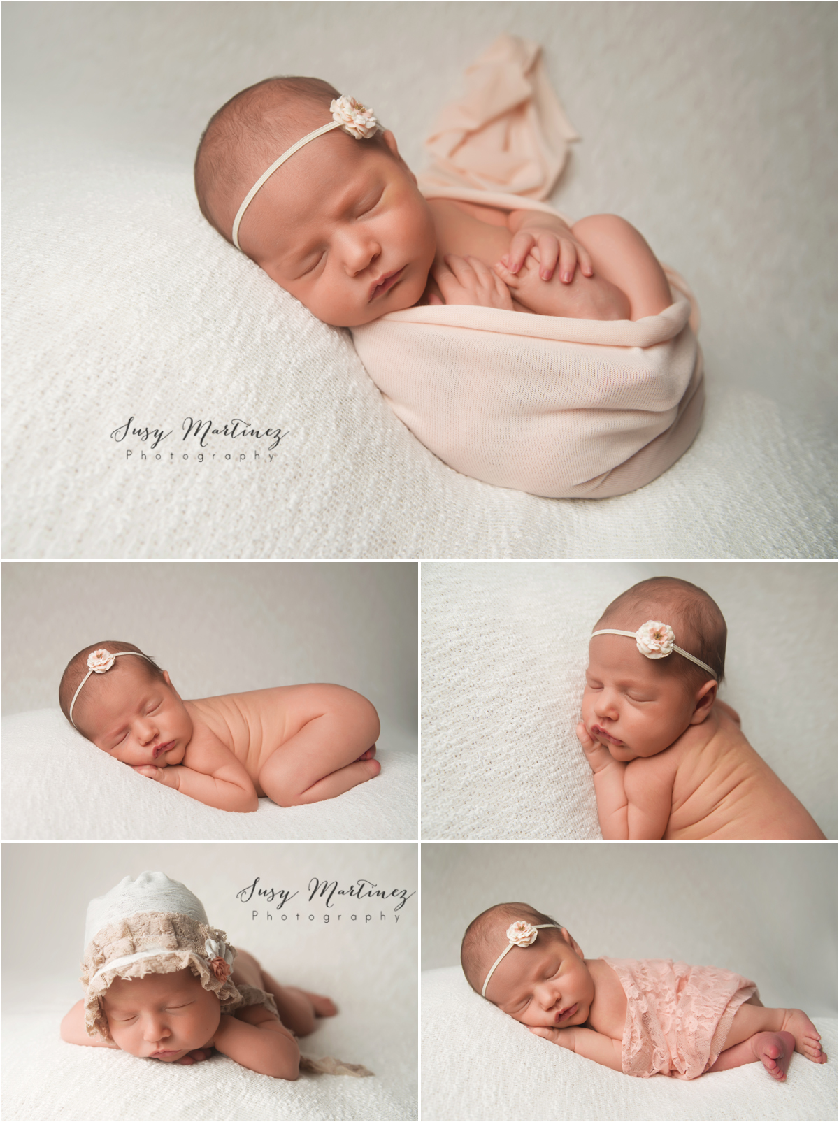 Las Vegas Newborn Photographer, Newborn baby girl on cream