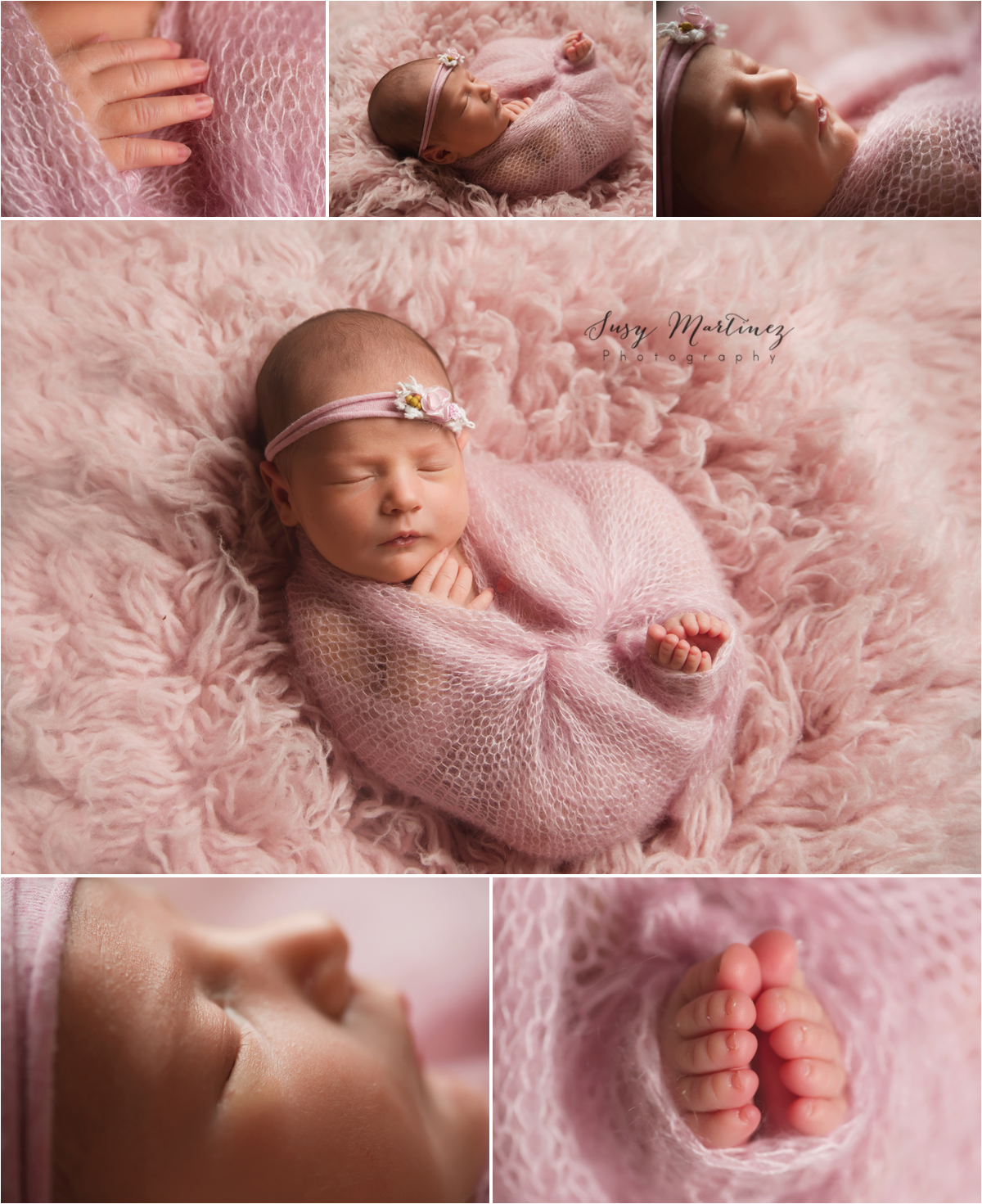 Las Vegas Newborn Photographer, Newborn baby girl on pink