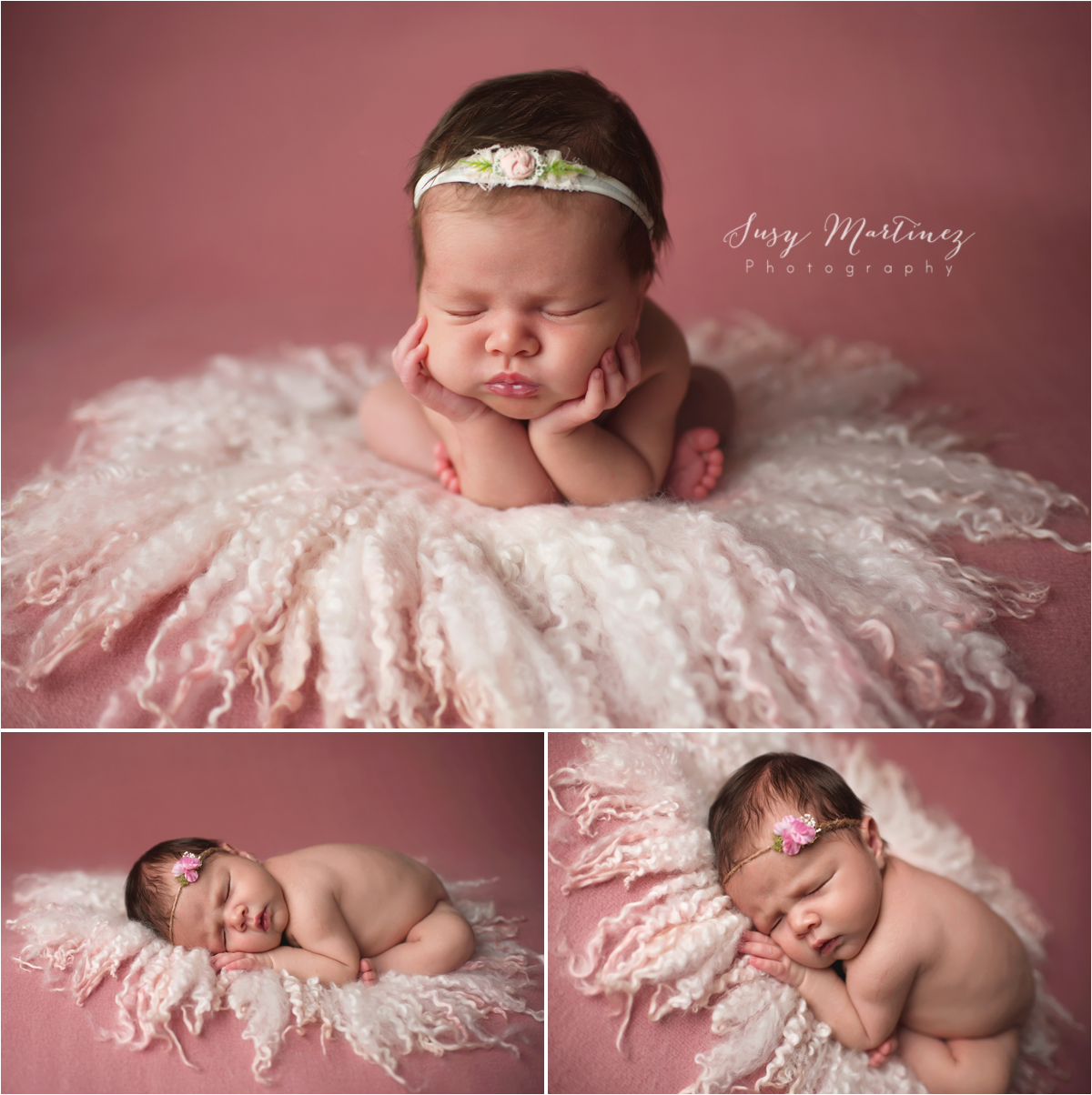 Henderson Newborn Photo Session of baby girl in pink