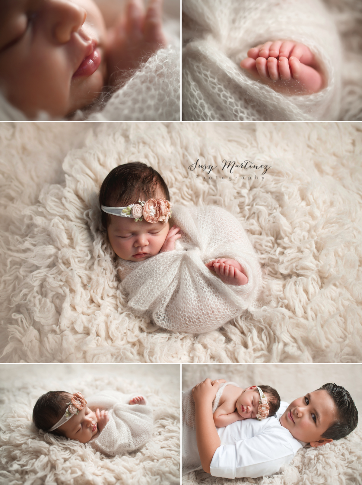 Henderson Newborn Photo Session of baby girl in cream