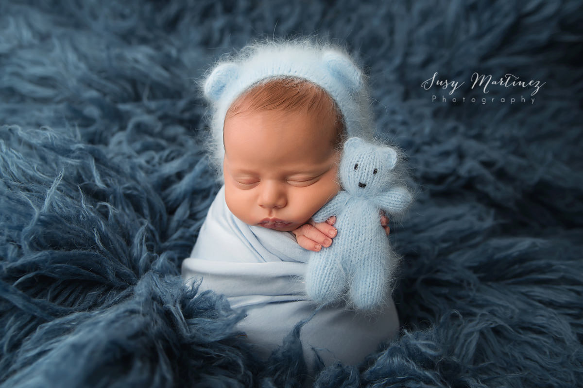 Henderson Newborn Session, blue, teddy bear