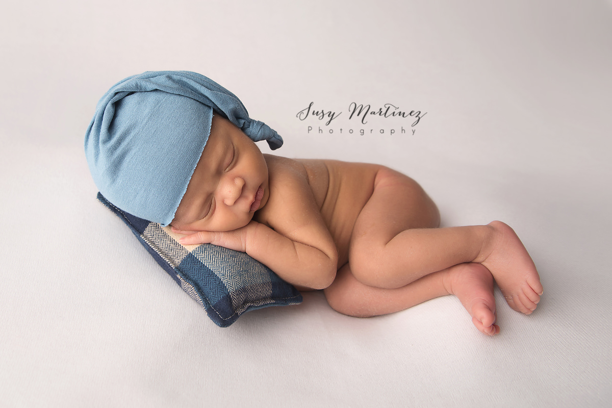 sleeping baby boy during newborn portraits with Susy Martinez Photography