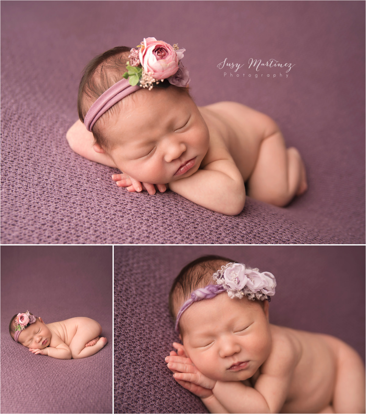 classic baby girl newborn portraits with newborn photographer Susy Martinez Photography