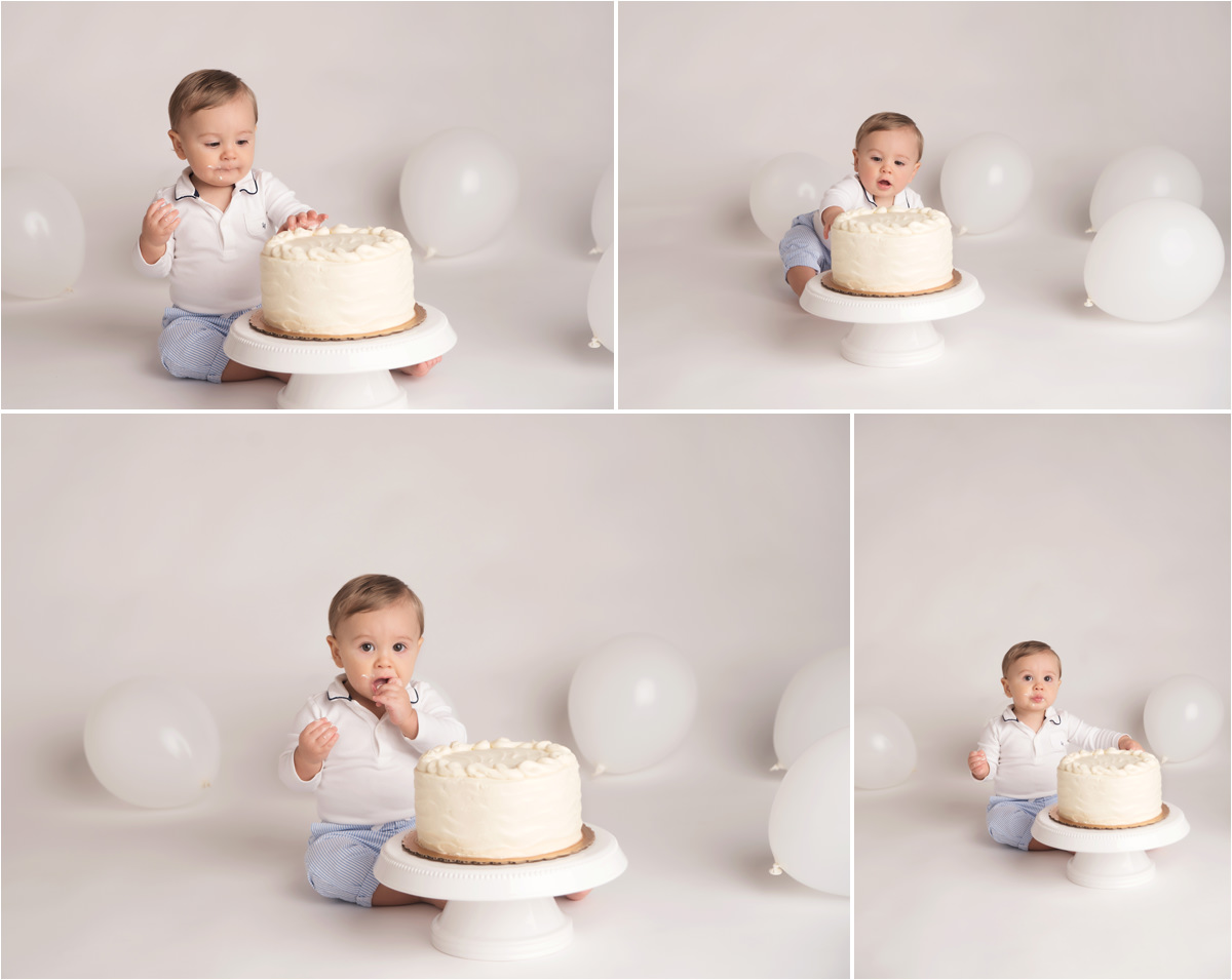 classic neutral cake smash with baby photographer Susy Martinez Photography