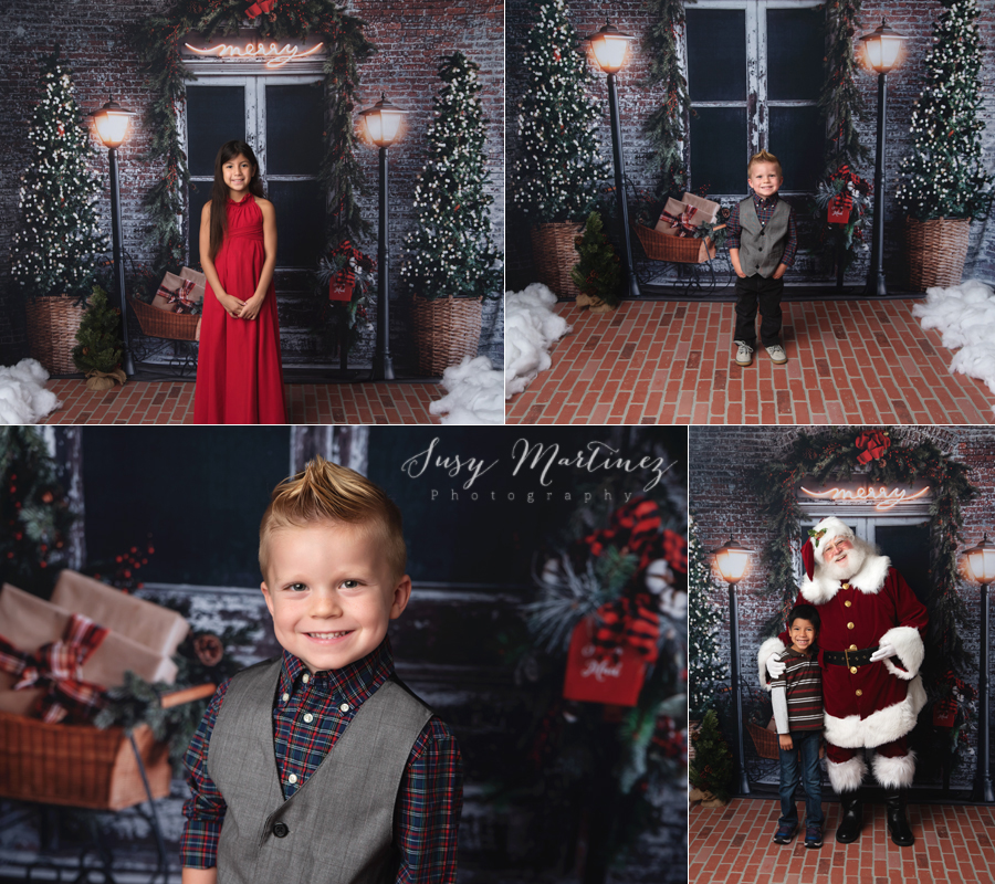 outdoor setup for holiday mini sessions with Santa by Susy Martinez Photography