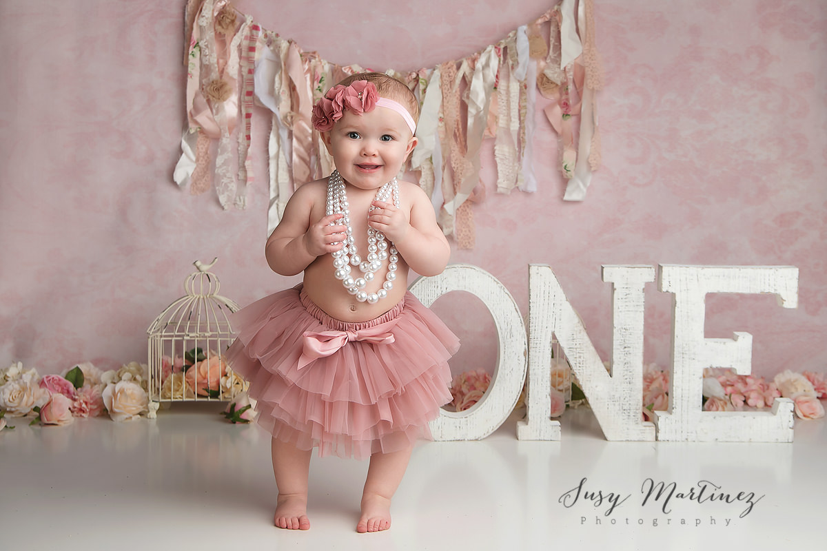 Henderson Cake Smash Photographer, pink, pearl, boho by Susy Martinez Photography