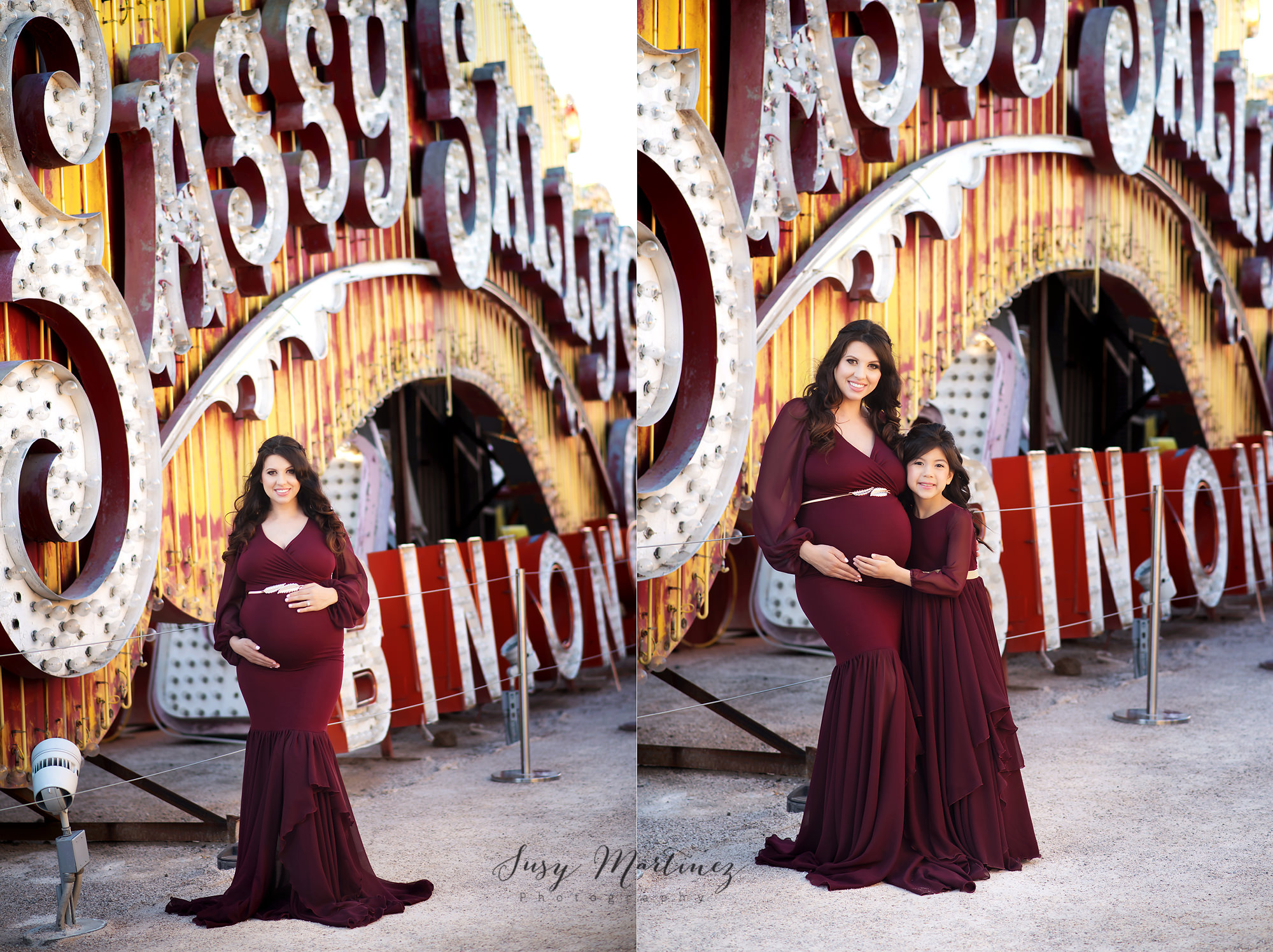 mother and daughter matching gowns by Sew Trendy Accessories with Susy Martinez Photography