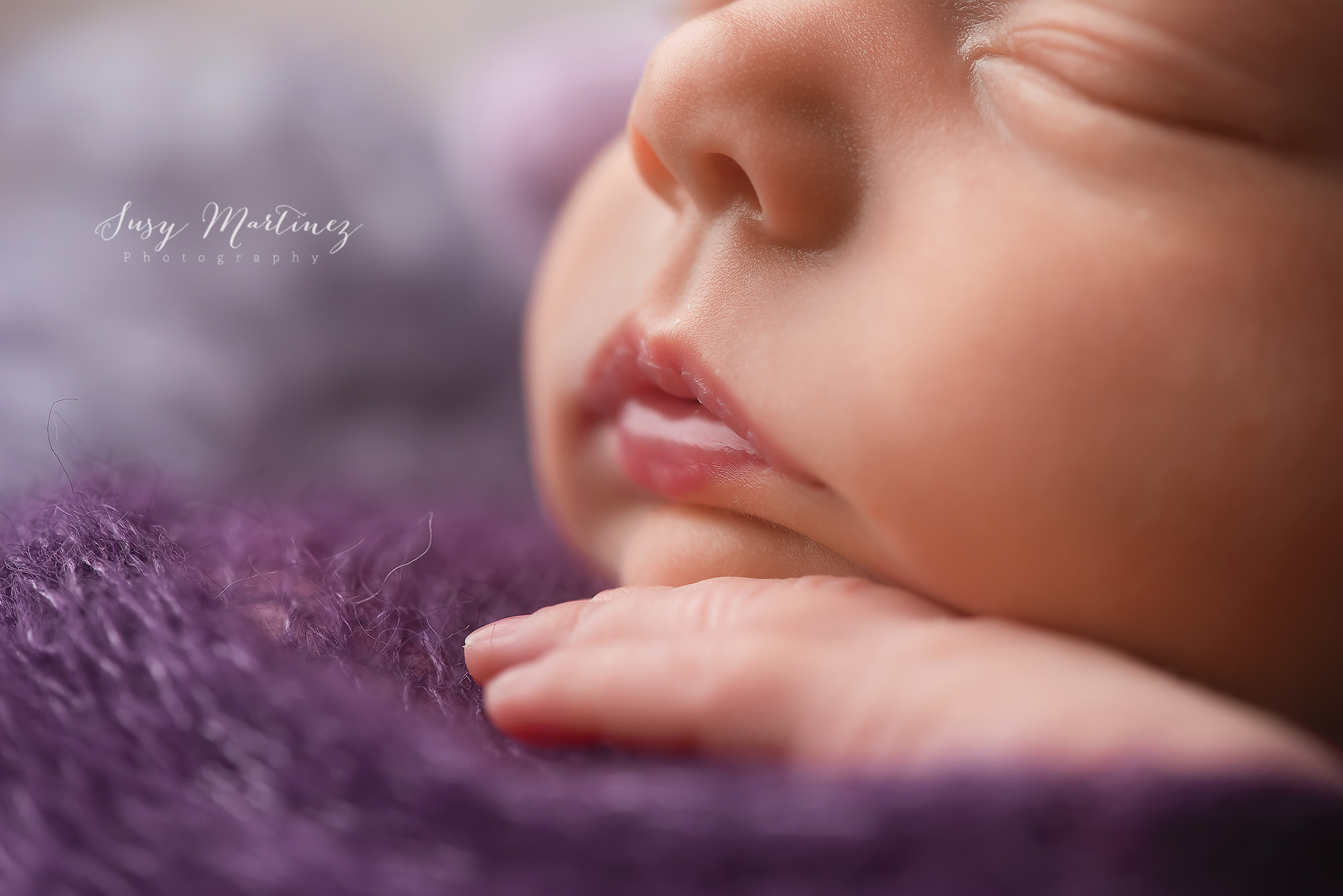 Henderson Newborn Photographer photographs baby girl's tiny nose and lips