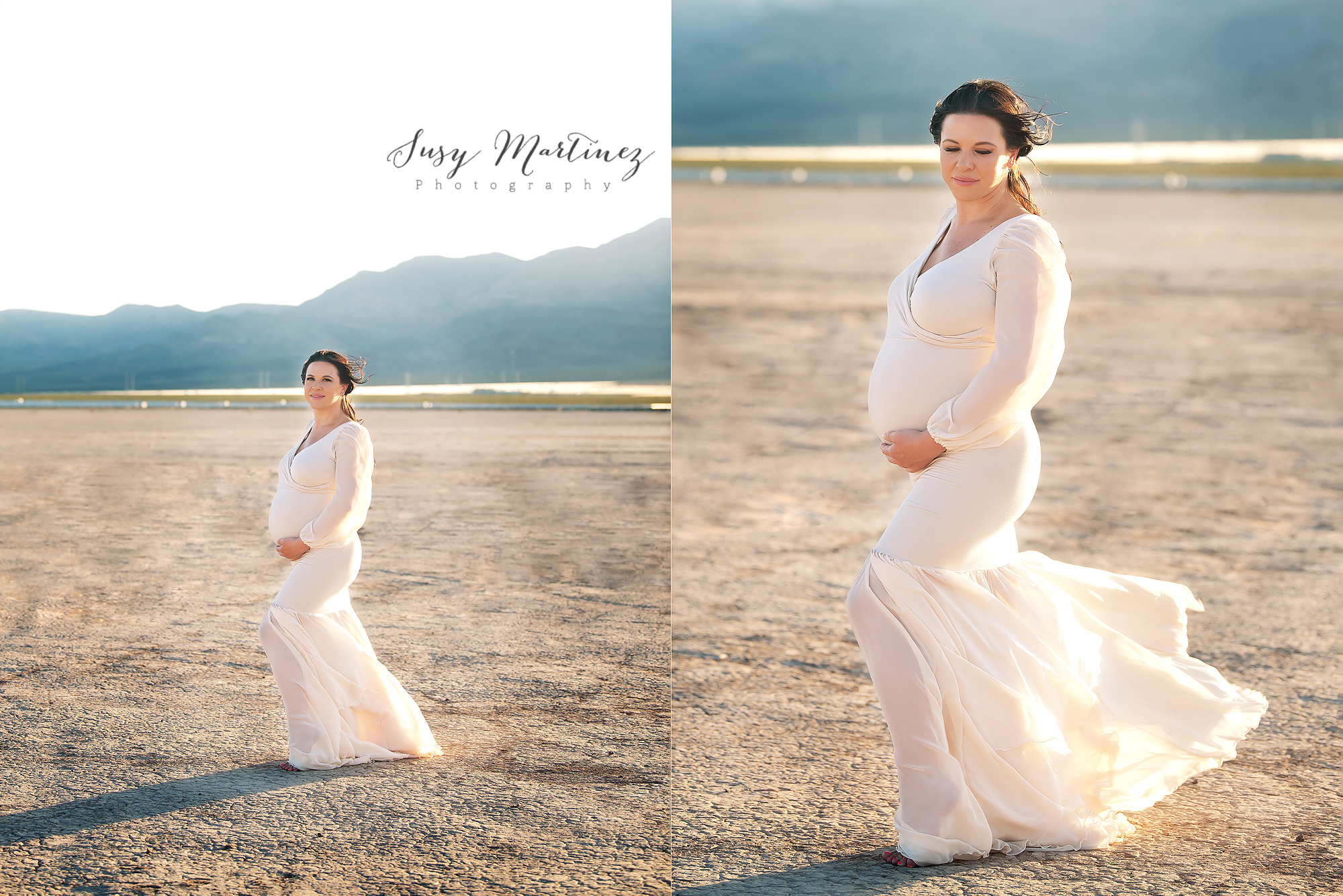 Las Vegas maternity sessions in Dry Lake Bed